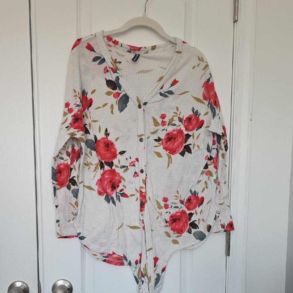 Floral Button-Up Cardigan